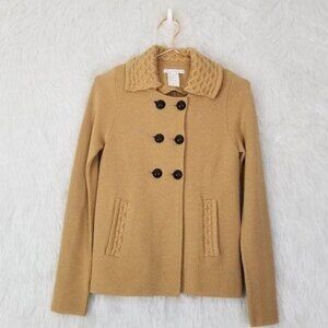 Rare Paul and Joe Sister Camel Double Button Front Wool Blend Jacket Small